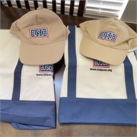 Pair of USO Hats w/ USO Bag New #2