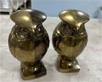 Pair of Hong Kong Brass Owl Sculptures