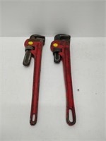 2 different size pipe wrenches