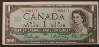 1967 Canadian Centennial $1 Note With Serial #s