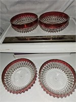 4 indiana glass bowls