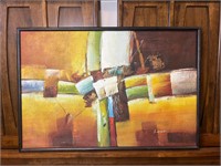 Original Abstract Painting, Signed & Framed