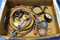 GUAGES AND HOSES (BOX LOT)