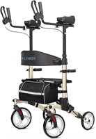 ELENKER Upright Walker  10 Wheels  Seat  Armrests