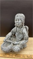 Ceramic First Nations Figure (11"H).