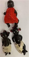 3 Black Dolls Marked Made In Japan