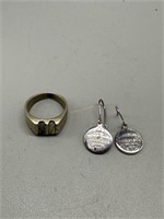 Mexico Silver Ring & Pair of Tiffany and Co. Sterl
