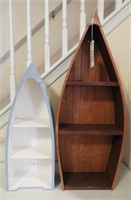 (2) figural boat wall shelfs