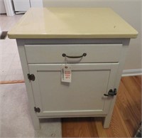 Vintage enamel top single drawer over single
