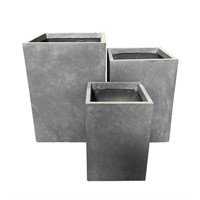 19 in. Slate Gray Concrete Planter (Set of 3)