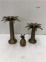 Brass Candle Holders & Bell