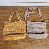 Two Purses, Brown and Gray