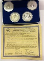 (4) 90% & .999 Silver Coins w/ COA