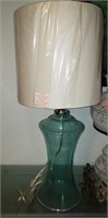 Green Glass Lamp White Lamp Shade