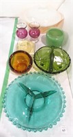 Group of Vintage Colored Glass