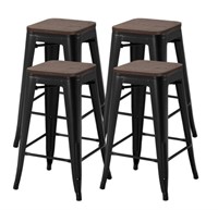 Yaheetech 26.2 Inch Counter Stools, BLACK (SET OF