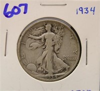 1934 WALKING LIBERTY HALF DOLLAR COIN