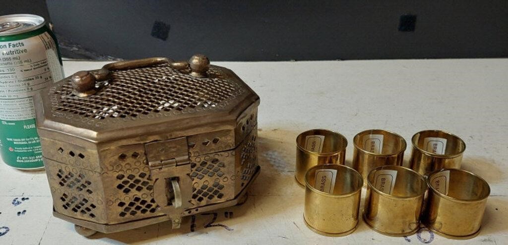 Brass Case w Napkin Holders