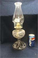 ANTIQUE GLASS OIL LAMP