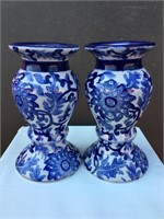 Chinese Handpainted Porcelain China Candleholder