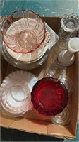 Glassware red ashtray