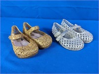 Sz 5 Mini Melissa Gold & Silver Jelly Shoes Set