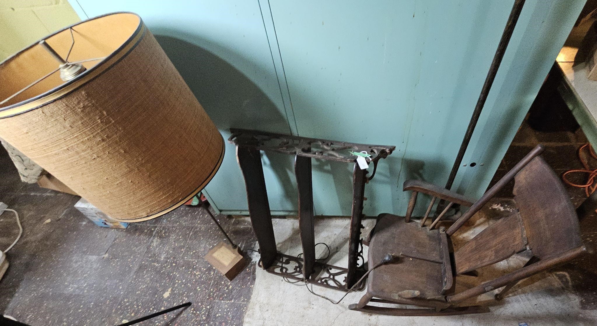 Lamp, Childs Rocker, Shelf All need repair