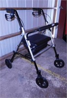Lumex 4 wheeled walker rollator w/ seat & brakes,