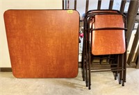 Vintage Card Table with Four Chairs