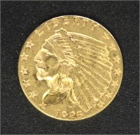 US Coins 1926 Gold Quarter Eagle $2.50 Circulated