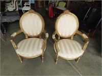 Pair of Gold Guilded Arm Chairs