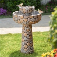 Glitzhome 2-Tier Stone Like Fountain  24.41H