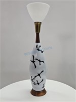 Upsala Ekeby Ceramic & Walnut Table Lamp