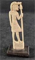 Natural Carved Bone Egyptian Hunter Figurine