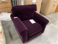 Purple Velvet Fabric Single Seat Arm Chair