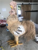 Handmade Rooster ? 24” tall worn
