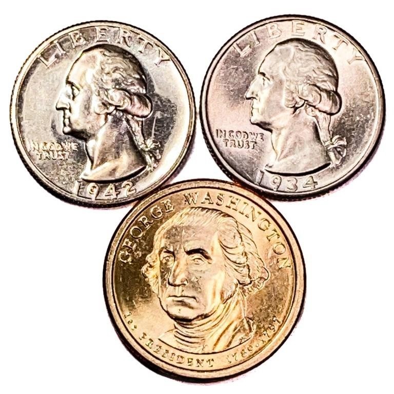 1934-1942 [3] 2 25C, 1 $1