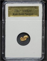 Alaskan Raw Gold Nugget in Holder .7 Grams