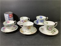 Tasses/soucoupes en porcelaine dont Royal Albert