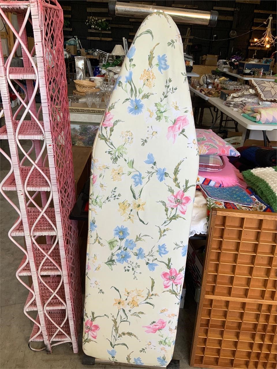 ironing board with flowers
