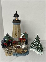 Lighthouse Collectible Light (Turns On) With Tree