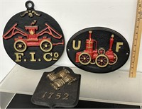 Cast Iron Fire Plaques See Photos for Details
