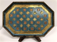 V.G. Florence wooden hand painted tray, Italy