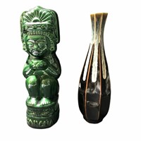 Kahlua Bottle and Ceramic Vase