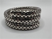 John Hardy Double Coil Dot Wrap Silver Bracelet