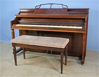 Whitney Mahogany Console Piano 57" Long