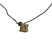 Tiffany & co atlas cube pendant necklace silver