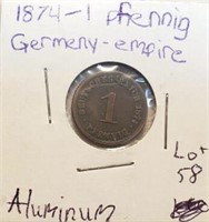 1874 One Pfenning German Empire