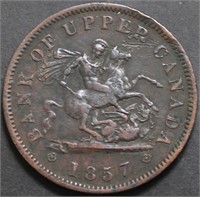 Canada PC-6D Bank Upper Cda 1857 One Penny Token B