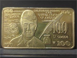 Donald Trump $100 gold bar challenge coin